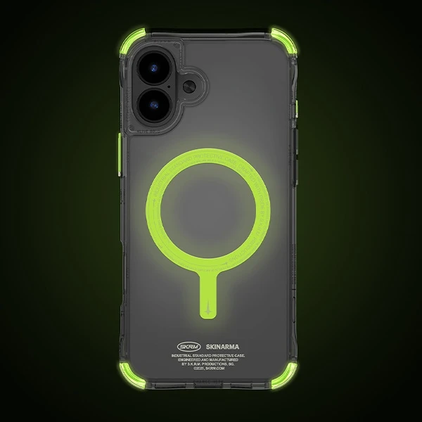 Skinarma dėklas Saido Apple iPhone 16 Plus 6.7″ Magnetic Charging žalias (niteglow)