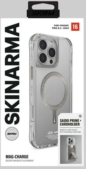 Skinarma dėklas Saido iPhone 16 Pro 6.3″ Magnetic Charging titanium