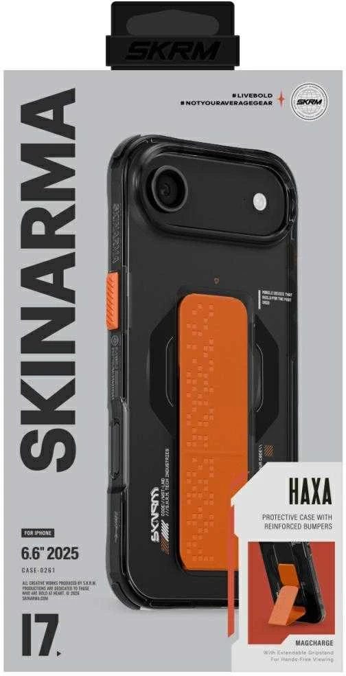 Skinarma Haxa Dėklas Apple iPhone Air magnetinis įkrovimo ir laikiklis grafito spalvos