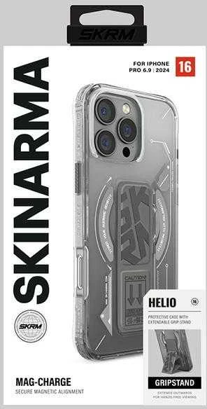 Skinarma dėklas Helio Apple iPhone 16 Pro Max 6.9″ Magnetic Charging + Grip Stand titanium