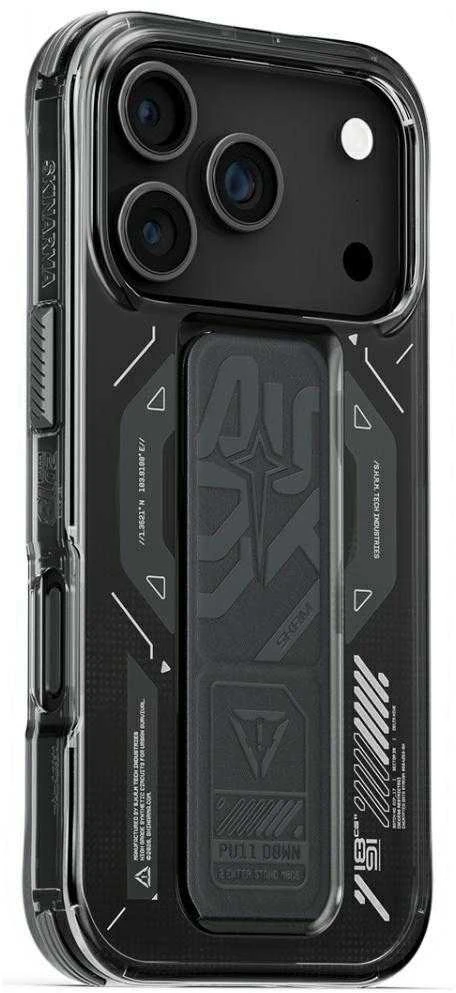 Skinarma Helio Dėklas Apple iPhone 17 Pro Magnetic Charging + Grip Stand Graphite