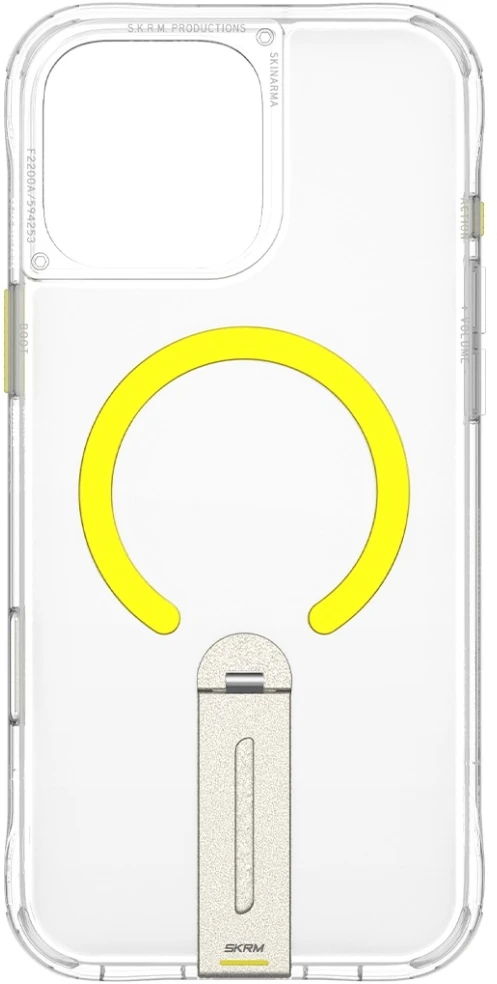 Dėklas Skinarma Helix Apple iPhone 16 Pro Magnetic Charging 360 Rotating Stand skaidrus