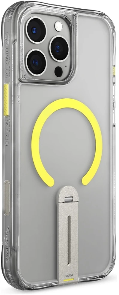 Dėklas Skinarma Helix Apple iPhone 16 Pro Magnetic Charging 360 Rotating Stand skaidrus