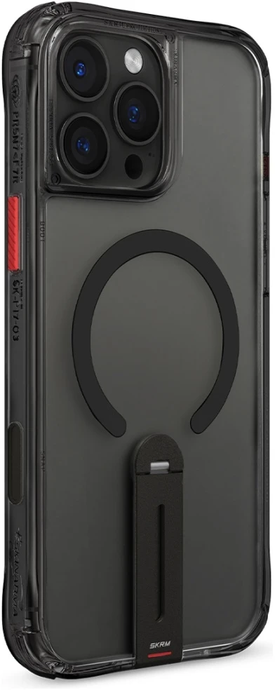 Dėklas Skinarma Helix Apple iPhone 16 Pro Magnetic Charging 360 Rotating Stand juodos spalvos