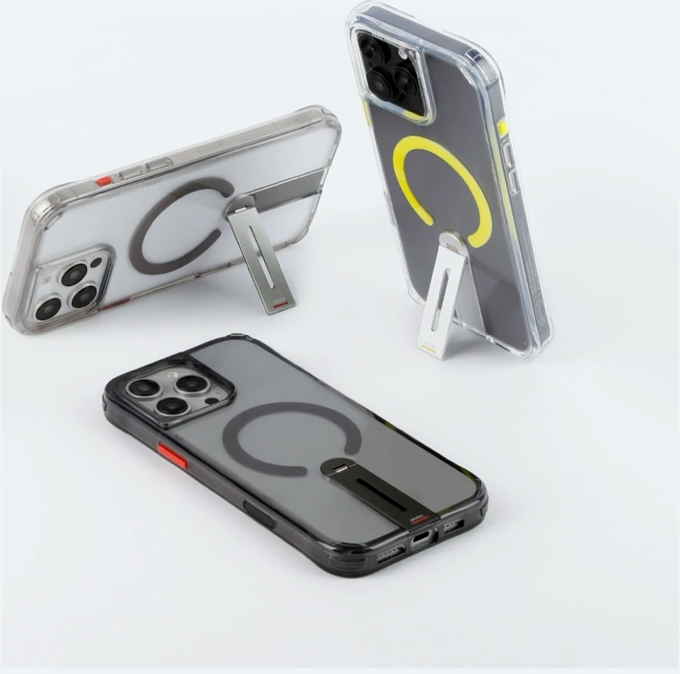 Dėklas Skinarma Helix Apple iPhone 16 Pro Magnetic Charging 360 Rotating Stand juodos spalvos