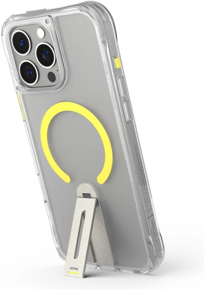 Dėklas Skinarma Helix Apple iPhone 16 Pro Max Magnetic Charging 360 Rotating Stand skaidrus
