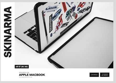 „Skinarma“ dėklas „Henko MacBook Air 15“ (M3-M2), matinis