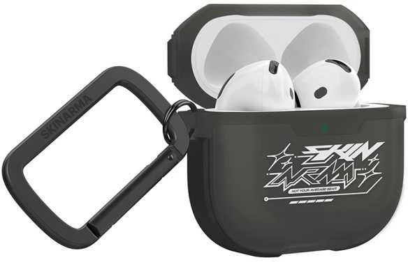 Dėklas Skinarma Kinzoku skirtas AirPods 4 juodos spalvos