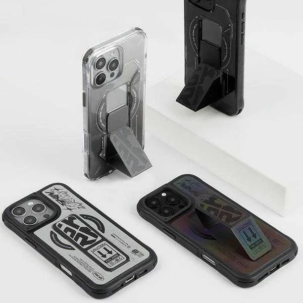 Skinarma dėklas Kira Kobai Apple iPhone 16 Pro 6.3″ Magnetic Charging Grip Stand chrome