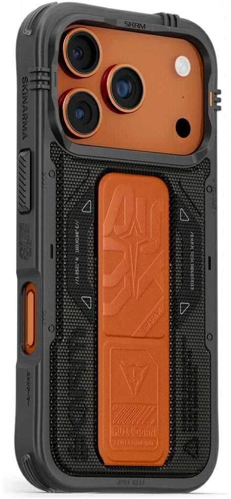 Skinarma Phantom dėklas skirtas Apple iPhone 17 Pro Magnetic Charging + Grip Stand Olive