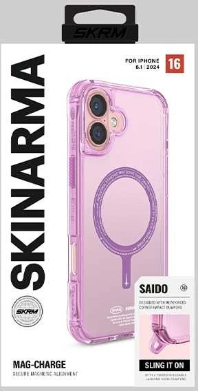 Dėklas Skinarma case Saido Apple iPhone 16 6.1″ Magnetic Charging rožinės spalvos