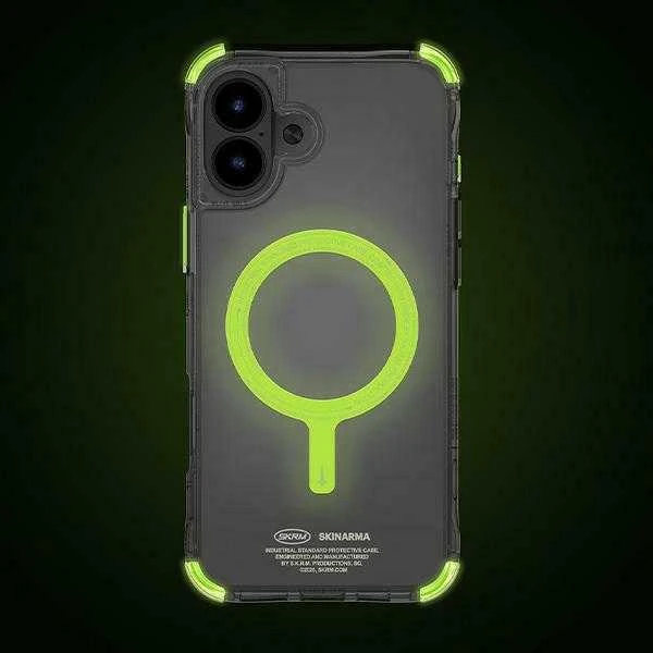 Skinarma dėklas Saido Apple iPhone 16 6.1″ Magnetic Charging žalias (niteglow)