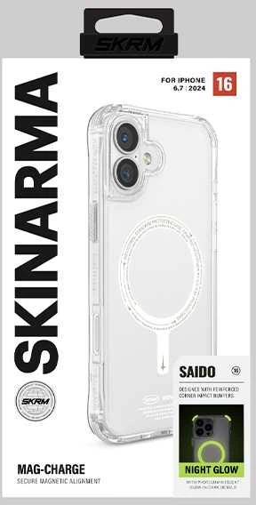 Skinarma dėklas Saido Apple iPhone 16 Plus 6.7″ Magnetic Charging žalias (niteglow)