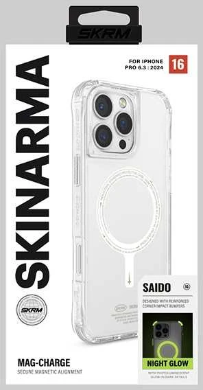 Skinarma dėklas Saido Apple iPhone 16 Pro 6.3″ Magnetic Charging žalias (niteglow)