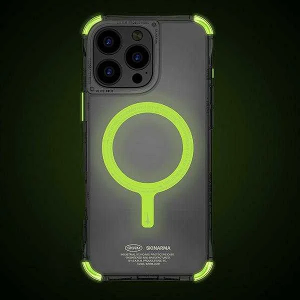 Skinarma dėklas Saido Apple iPhone 16 Pro Max 6.9″ Magnetic Charging žalias (niteglow)