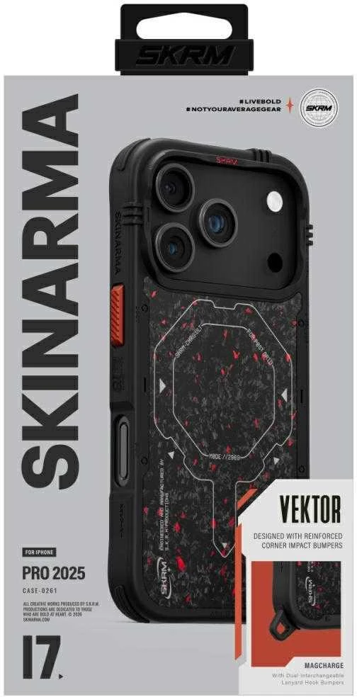 Skinarma Vektor Dėklas Apple iPhone 17 Pro Magnetic Charging juodos spalvos