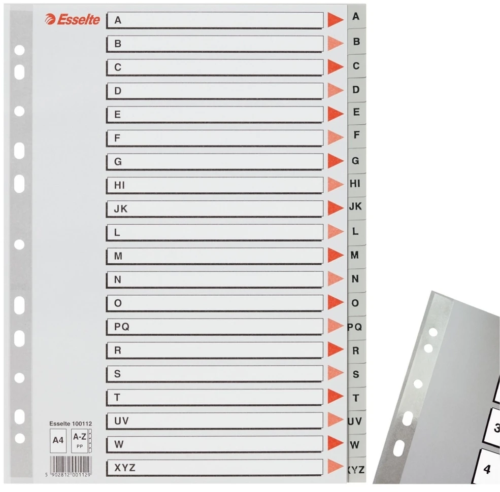 Skiriamieji lapai ESSELTE, A-Z, PP, A4