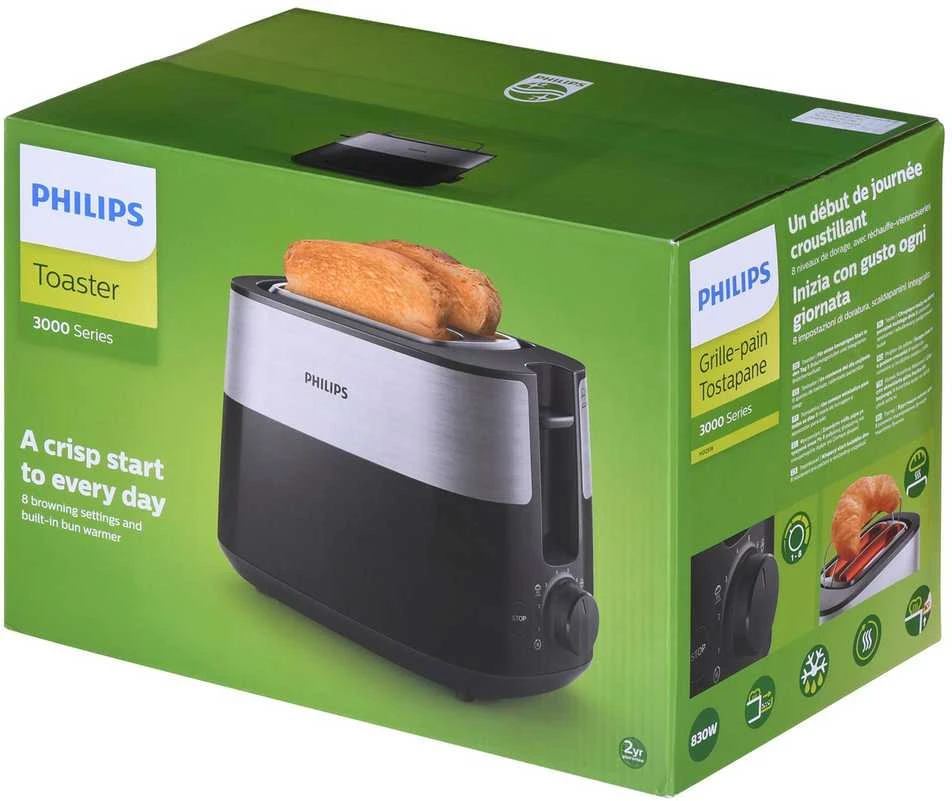 Skrudintuvas Philips Daily Collection Toaster HD2516/90, Juodas