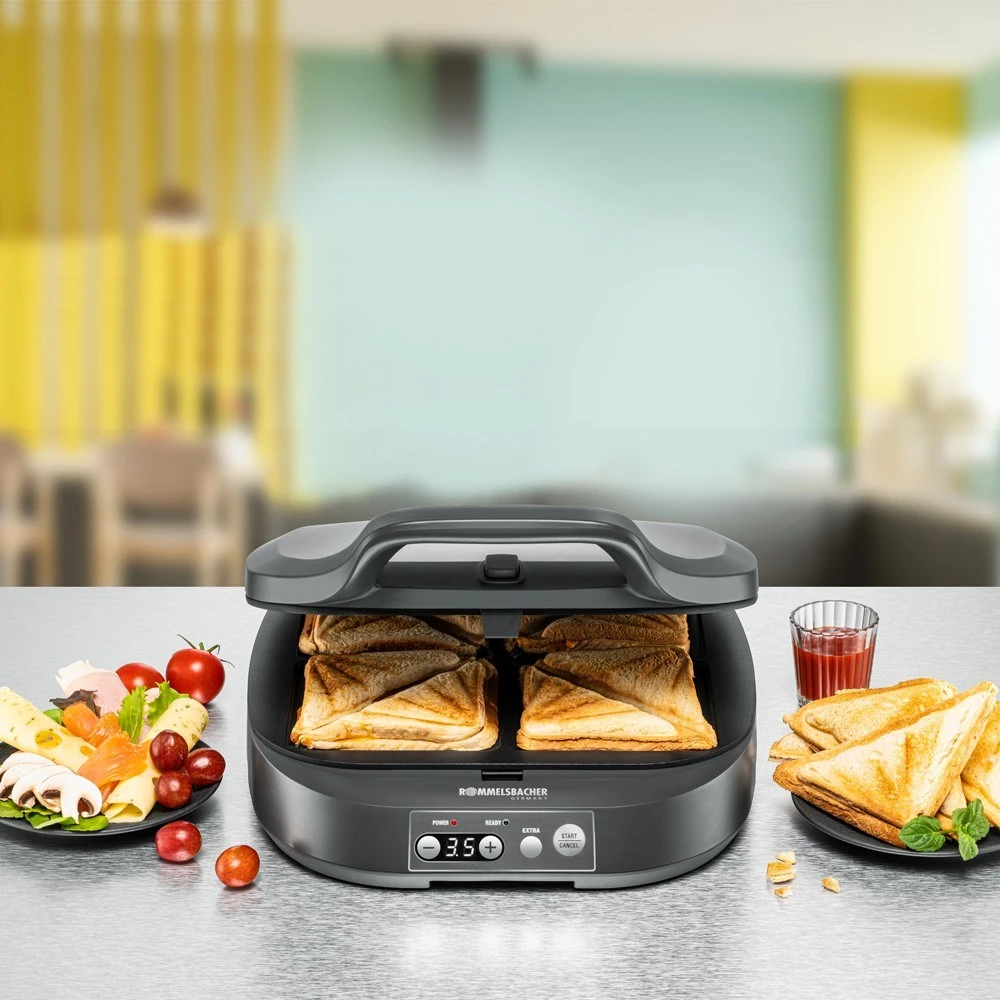 Sumuštinių keptuvas Rommelsbacher Rommelsbacher Sandwich Maker ST 1800, sandwich maker (slate)