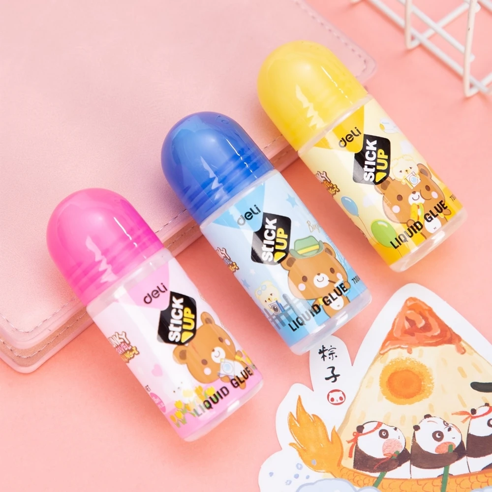 Skysti klijai DELI Funky Bear, 35ml, su antgaliu tekstilei