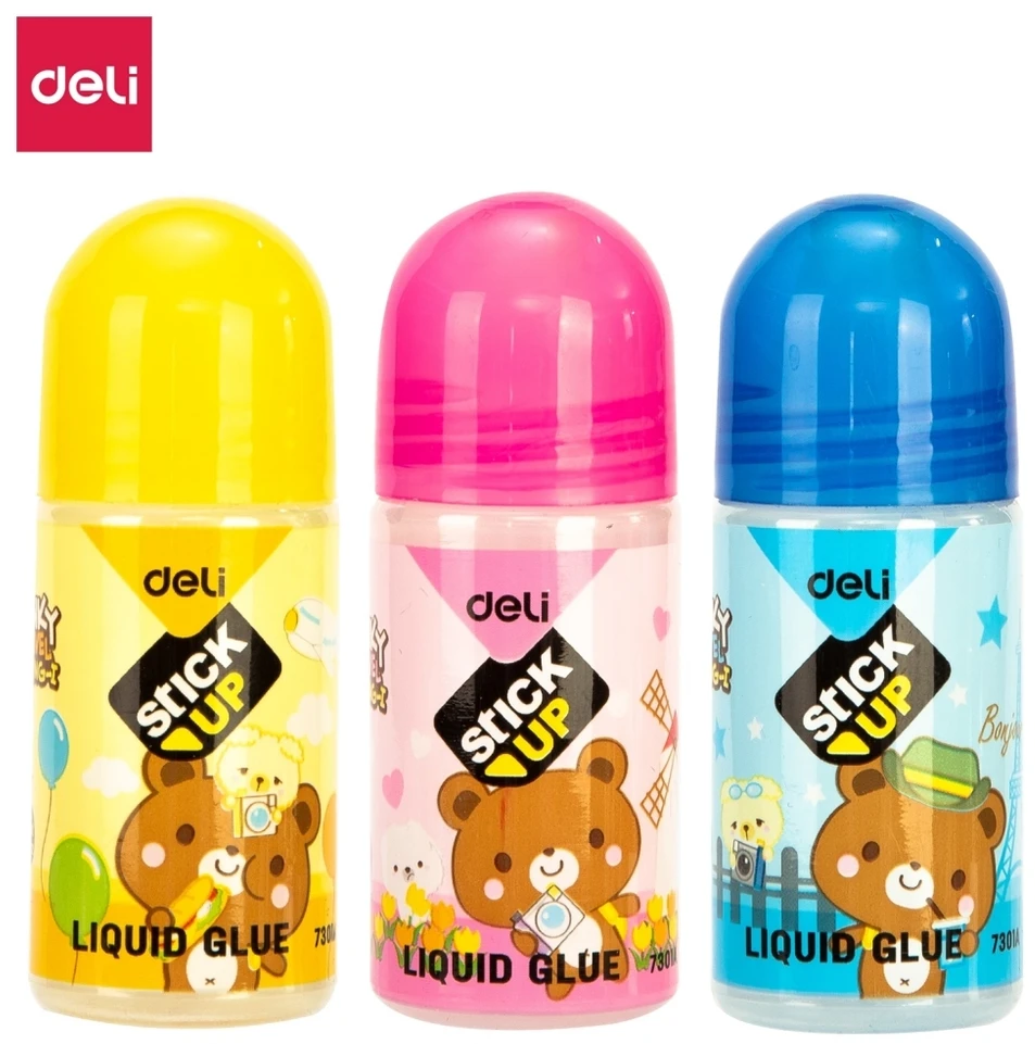 Skysti klijai DELI Funky Bear, 35ml, su antgaliu tekstilei