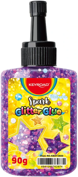 Skysti klijai Keyroad 90ml, su blizgučiais, įvairių spalvų