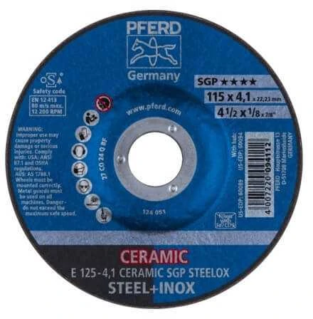 Šlifavimo diskas PFERD E 125-4,1 Ceramic SGP Steelox