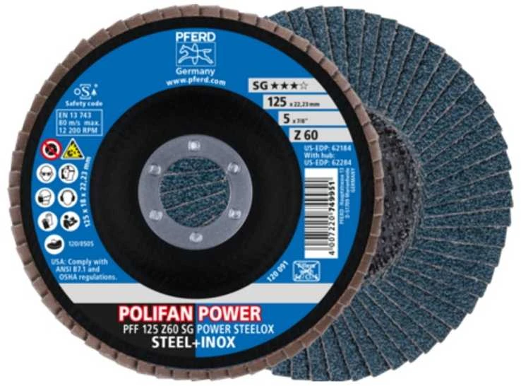 Šlifavimo diskas PFERD PFF125 Z SG Power Steelox Z60