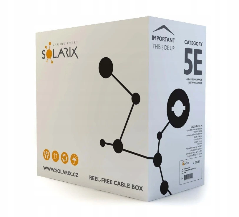 SLX Solarix CAT5E UTP PE FC instaliacijos kabelis