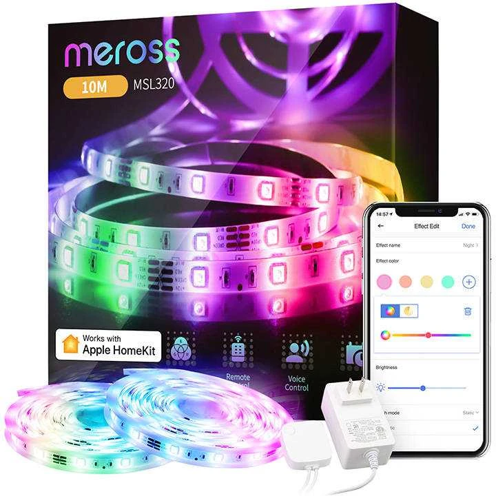 Meross MSL320HK 10 metrų Wifi LED juosta valdomas Apple Homekit, SmartThings