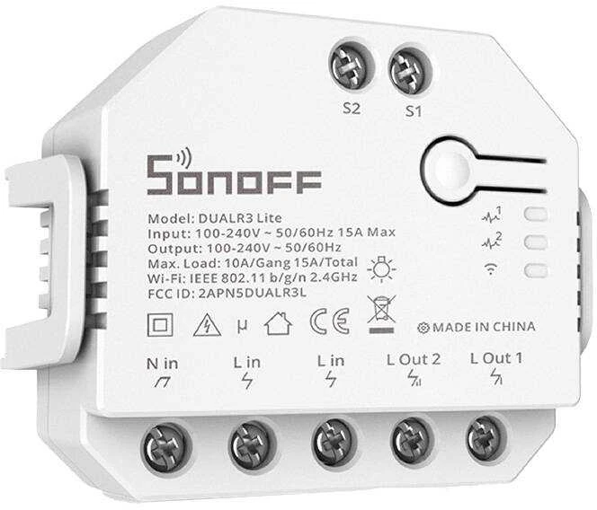 SONOFF DUALR3 Lite 2 kanalų Wifi relė su variklio valdymu