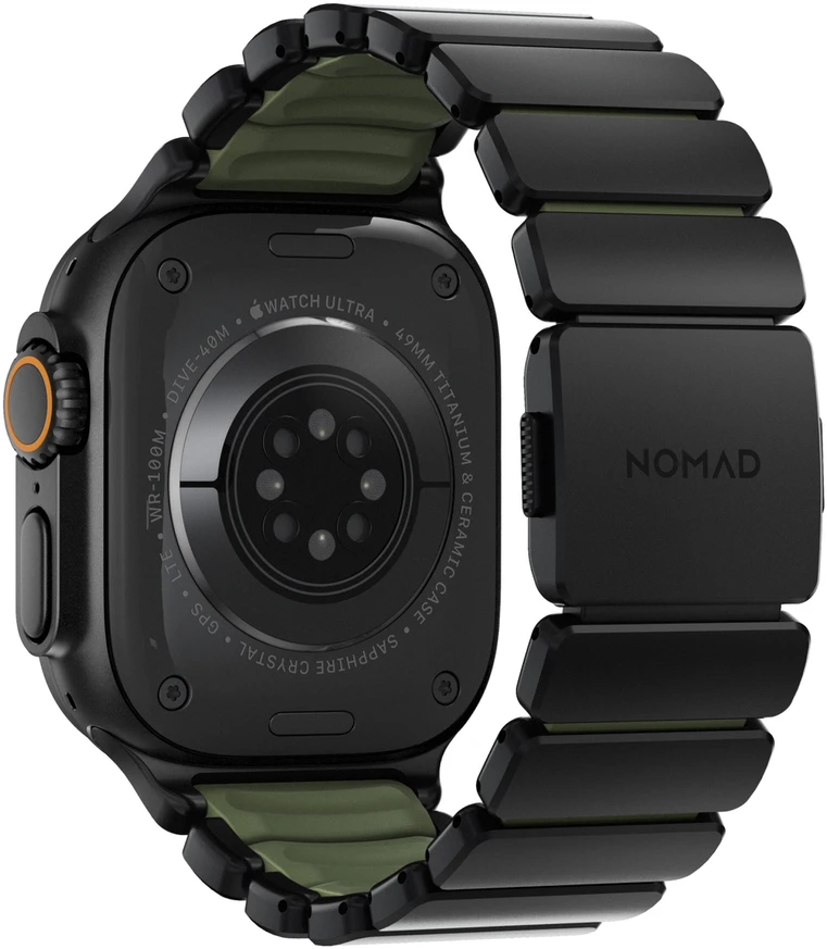 Nomad Stratos Band Juodas Titanium Forest Žalias FKM AW 45/46/49mm