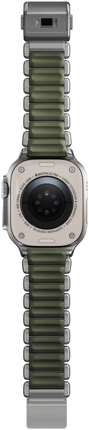 Nomad Stratos Band Natural Titanium Forest Žalias FKM AW 45/46/49mm