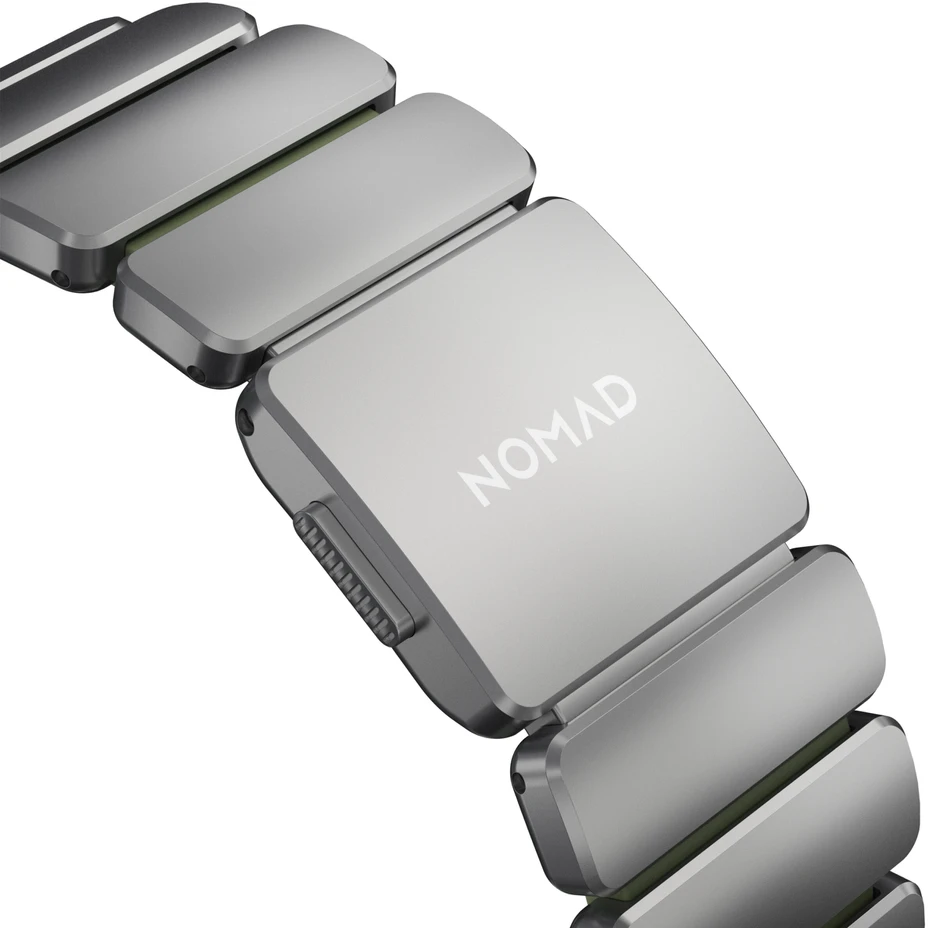Nomad Stratos Band Natural Titanium Forest Žalias FKM AW 45/46/49mm