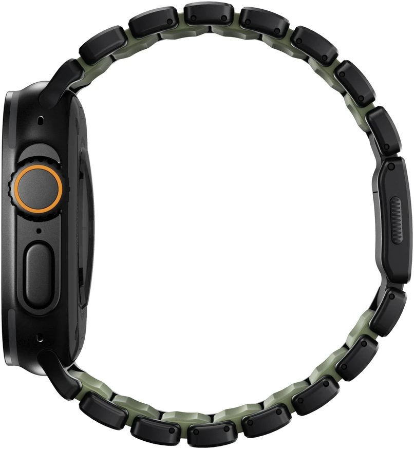 Nomad Stratos Band Juodas Titanium Forest Žalias FKM AW 45/46/49mm