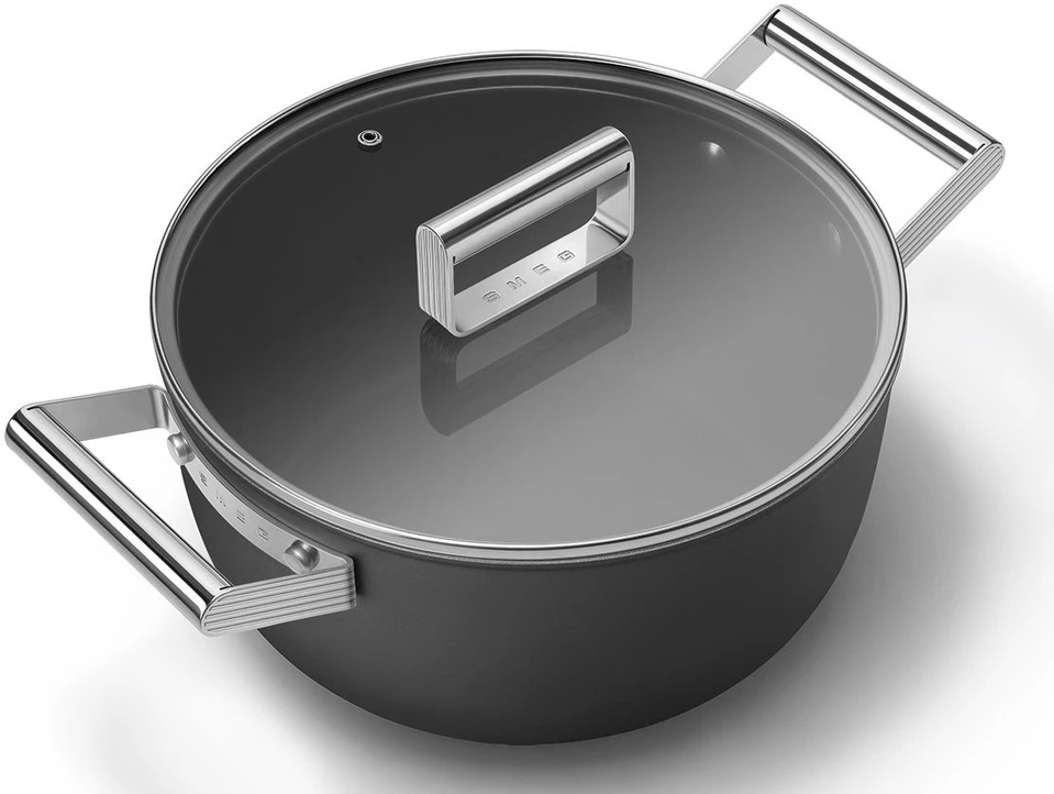 Smeg CSF2412BLM daugiafunkcinis puodas Juoda Aliuminis, Nerūdijančiojo plieno 5,4 L 24 cm