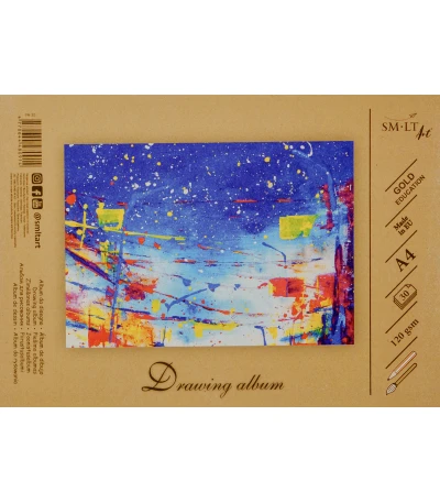 Smlt Art Smiltainis Piešimo albumas Gold A4 30 lapų 120gsm