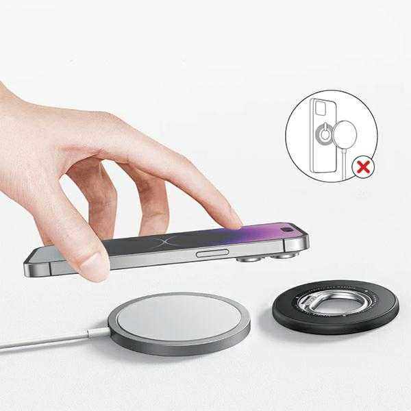 SODI dvipusis magnetinis Ring Stand BM-350 juodos spalvos MagSafe