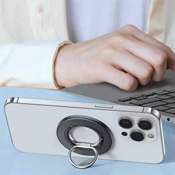 SODI dvipusis magnetinis Ring Stand BM-350 juodos spalvos MagSafe