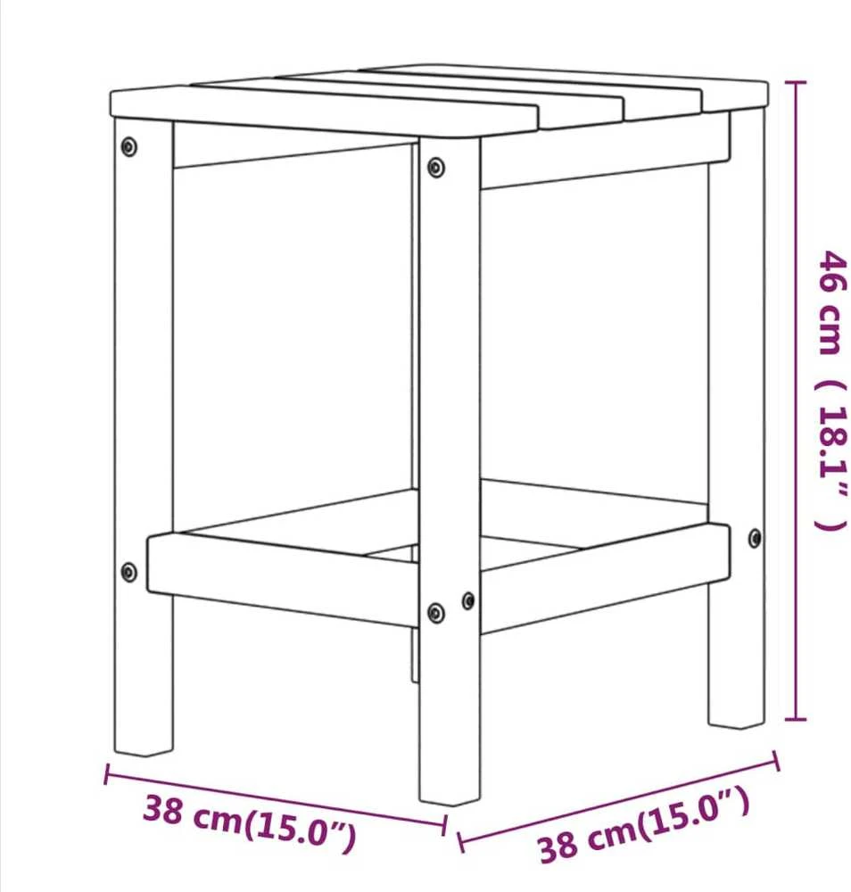 Sodo Adirondack staliukas, mėlynos spalvos, 38x38x46cm, HDPE
