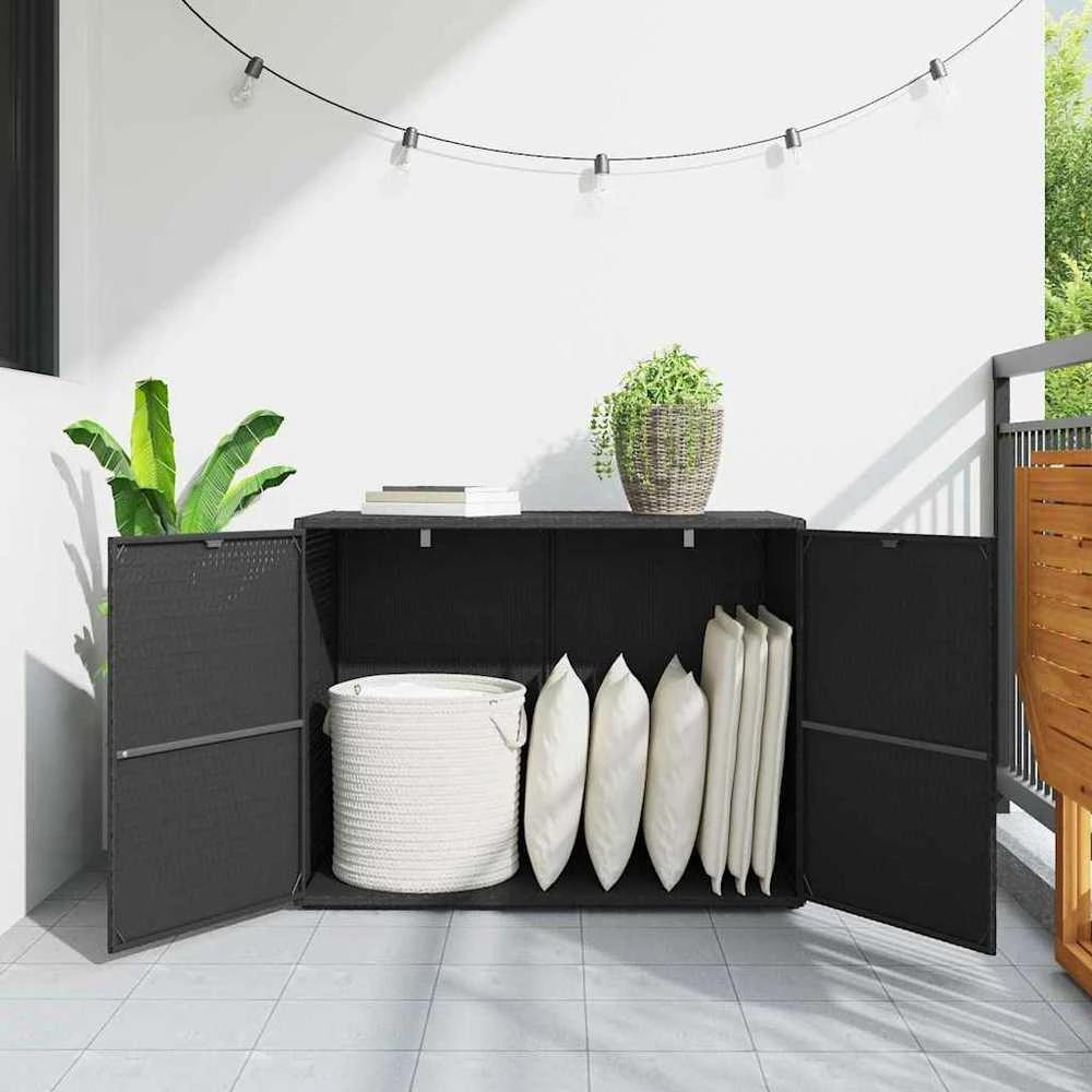 Sodo spintelė daiktams, juoda, 100x55,5x80cm, poliratanas