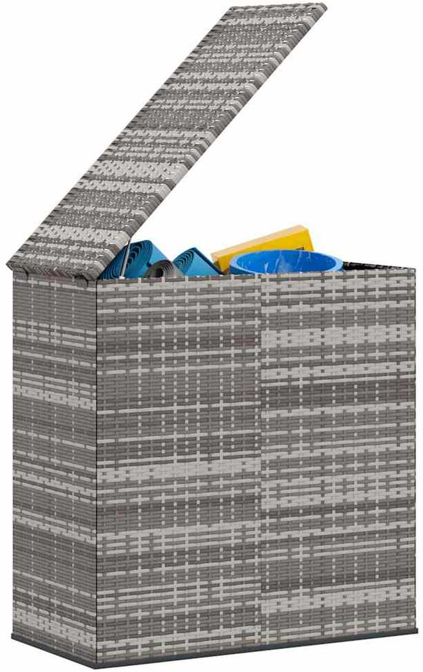 Sodo dėžė pagalvėlėms, pilka, 100x49x103,5cm, PE ratanas