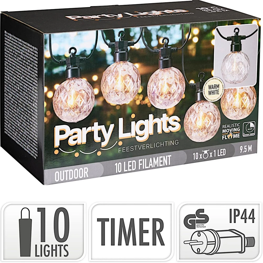 ProGarden Sodo girlianda su 10 LED lempučių