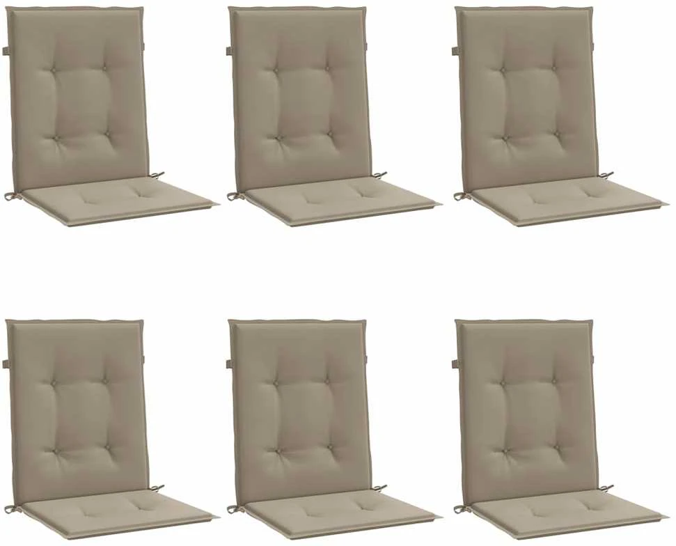 Sodo kėdės pagalvėlės, 6vnt., taupe, 100x50x3cm, audinys