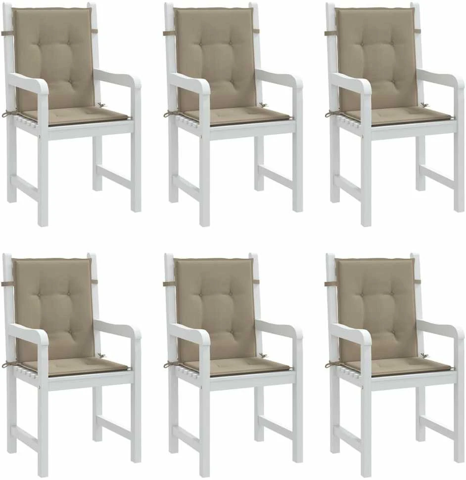Sodo kėdės pagalvėlės, 6vnt., taupe, 100x50x3cm, audinys
