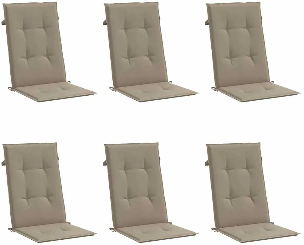 Sodo kėdės pagalvėlės, 6vnt., taupe, 120x50x3cm, audinys