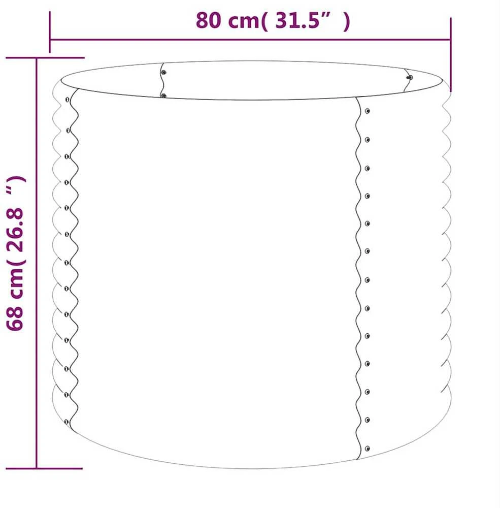 Sodo lovelis, antracito, 80x80x68cm, plienas