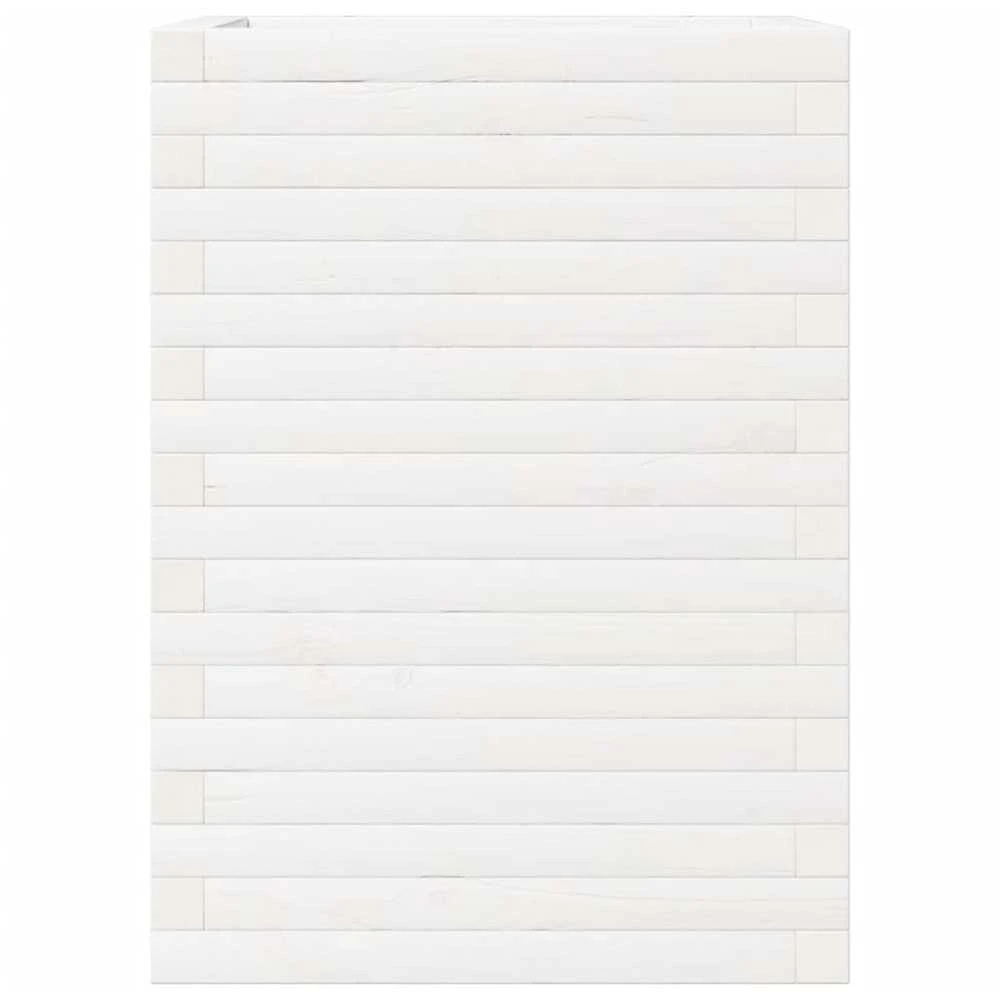 Sodo lovelis, baltas, 50x50x68,5cm, pušies medienos masyvas