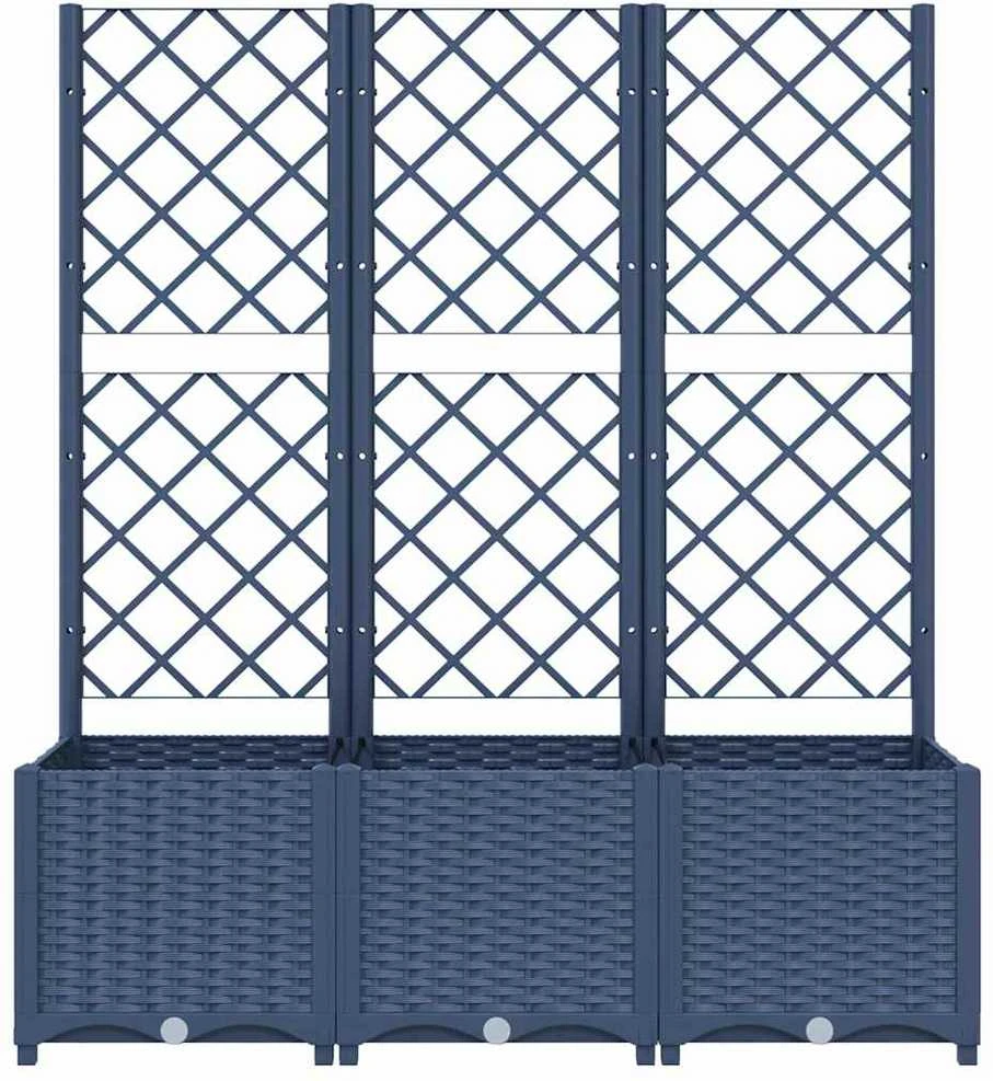 Sodo lovelis su treliažu, tamsiai pilkas, 120x40x136cm, PP