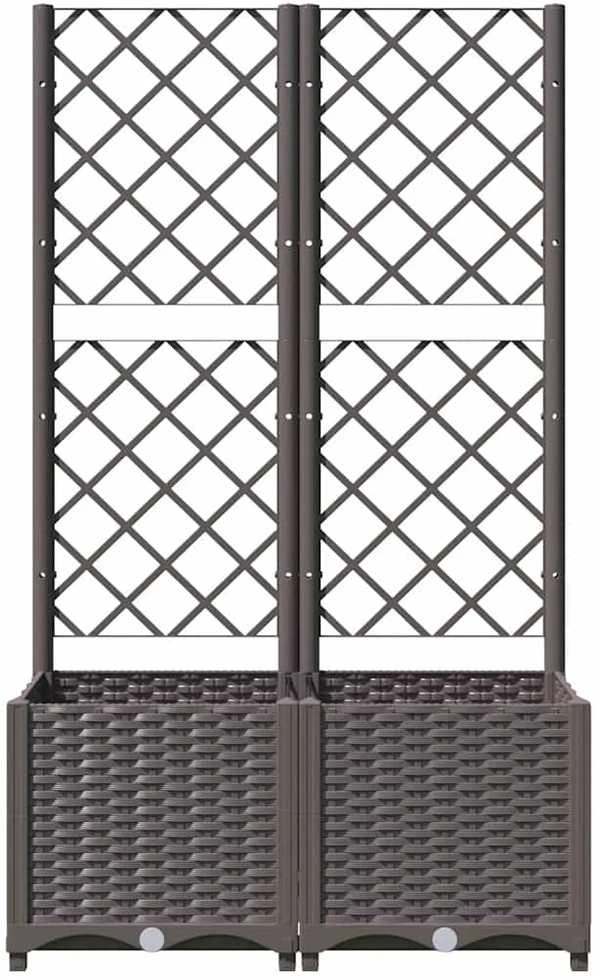 Sodo lovelis su treliažu, rudos spalvos, 80x40x136cm, PP